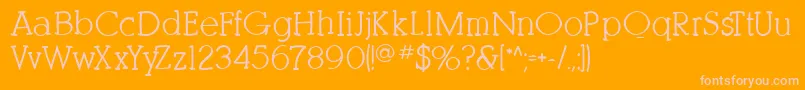 Kleinslabserifbold-fontti – vaaleanpunaiset fontit oranssilla taustalla