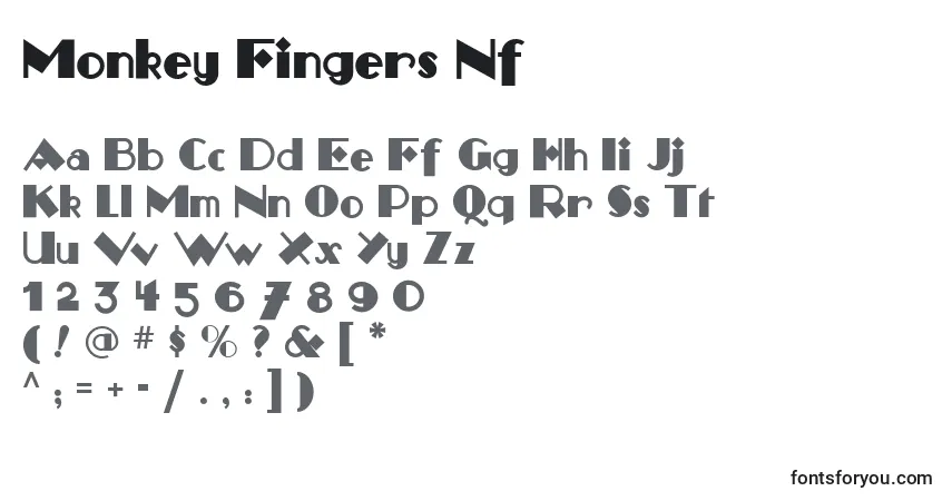Шрифт Monkey Fingers Nf – алфавит, цифры, специальные символы