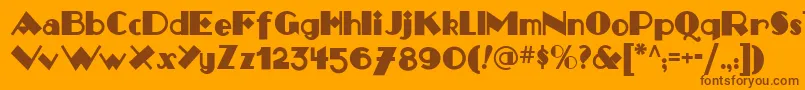 Monkey Fingers Nf Font – Brown Fonts on Orange Background