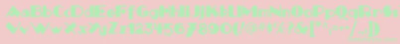 Monkey Fingers Nf Font – Green Fonts on Pink Background