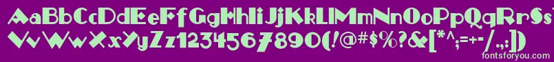 Monkey Fingers Nf Font – Green Fonts on Purple Background