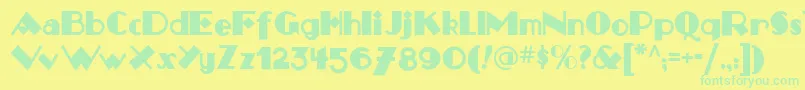 Шрифт Monkey Fingers Nf – зелёные шрифты на жёлтом фоне