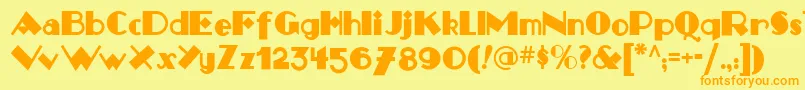 Monkey Fingers Nf Font – Orange Fonts on Yellow Background