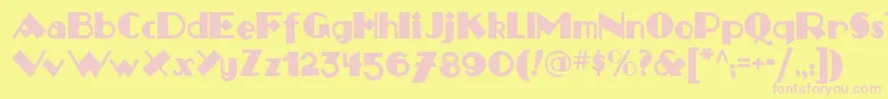 Monkey Fingers Nf Font – Pink Fonts on Yellow Background