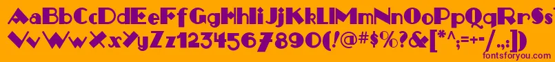 Monkey Fingers Nf Font – Purple Fonts on Orange Background