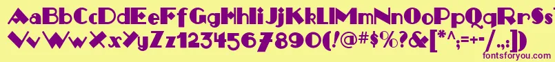 Monkey Fingers Nf Font – Purple Fonts on Yellow Background