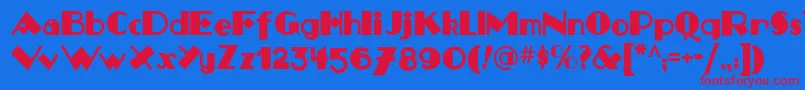 Monkey Fingers Nf Font – Red Fonts on Blue Background