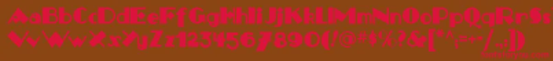 Monkey Fingers Nf Font – Red Fonts on Brown Background