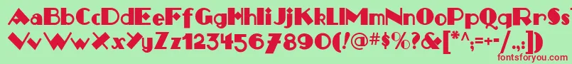 Monkey Fingers Nf Font – Red Fonts on Green Background