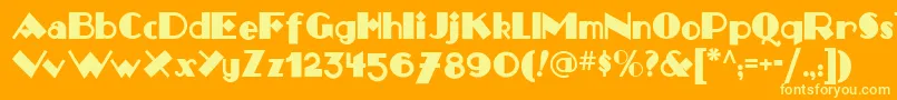 Monkey Fingers Nf Font – Yellow Fonts on Orange Background