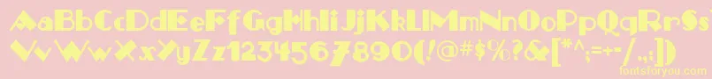 Monkey Fingers Nf Font – Yellow Fonts on Pink Background