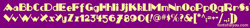 Monkey Fingers Nf Font – Yellow Fonts on Purple Background