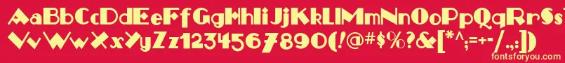 Monkey Fingers Nf Font – Yellow Fonts on Red Background