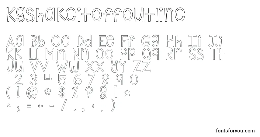 Шрифт Kgshakeitoffoutline – алфавит, цифры, специальные символы