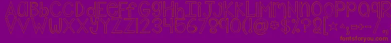 Kgshakeitoffoutline-Schriftart – Braune Schriften auf violettem Hintergrund