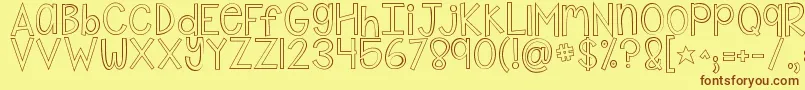 Kgshakeitoffoutline Font – Brown Fonts on Yellow Background