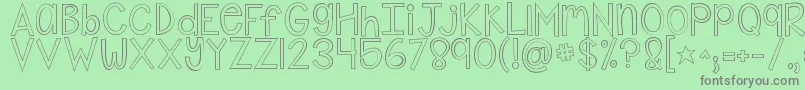 Kgshakeitoffoutline Font – Gray Fonts on Green Background