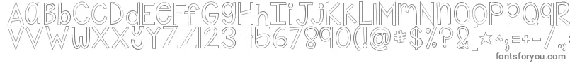 フォントKgshakeitoffoutline – 白い背景に灰色の文字