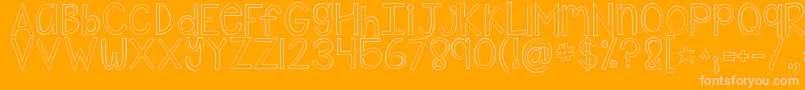 Kgshakeitoffoutline Font – Pink Fonts on Orange Background