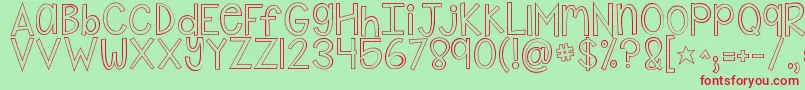 Kgshakeitoffoutline Font – Red Fonts on Green Background