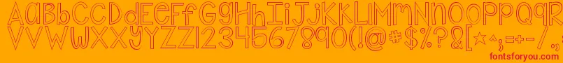 Kgshakeitoffoutline Font – Red Fonts on Orange Background