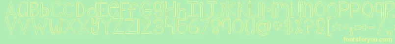 Kgshakeitoffoutline Font – Yellow Fonts on Green Background