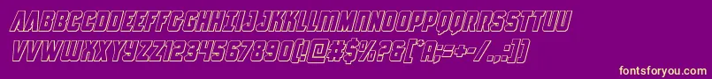 Antillesoutital-Schriftart – Gelbe Schriften auf violettem Hintergrund