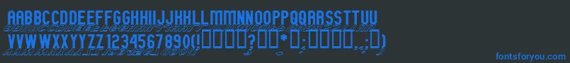 GmExpShadowOutline Font – Blue Fonts on Black Background