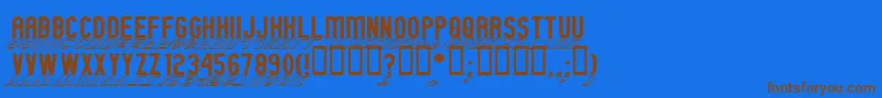 GmExpShadowOutline Font – Brown Fonts on Blue Background