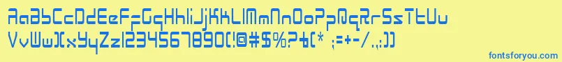 RadioSpaceCondensed Font – Blue Fonts on Yellow Background