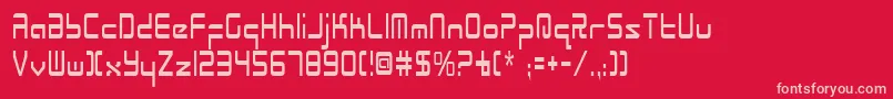 RadioSpaceCondensed Font – Pink Fonts on Red Background