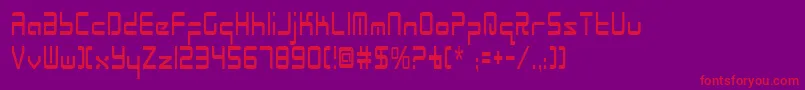 RadioSpaceCondensed Font – Red Fonts on Purple Background