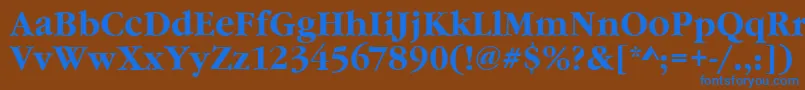 フォントGourmandBold – 茶色の背景に青い文字