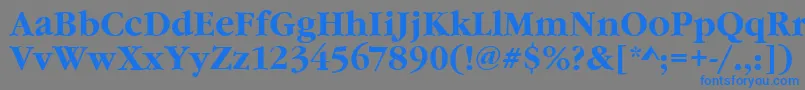 フォントGourmandBold – 灰色の背景に青い文字