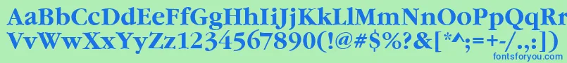 GourmandBold Font – Blue Fonts on Green Background