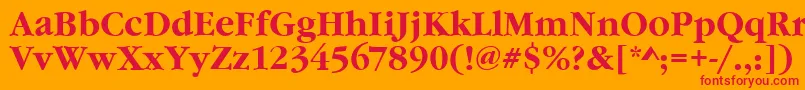 フォントGourmandBold – オレンジの背景に赤い文字