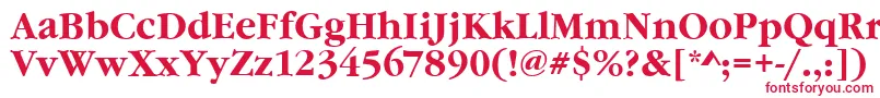 フォントGourmandBold – 白い背景に赤い文字