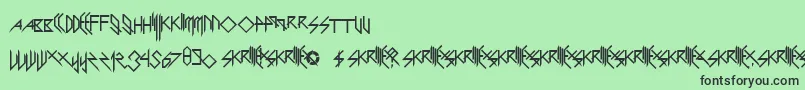 Fonte ScaryGlyphsAndNiceCharacters – fontes pretas em um fundo verde