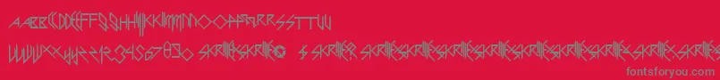 ScaryGlyphsAndNiceCharacters Font – Gray Fonts on Red Background