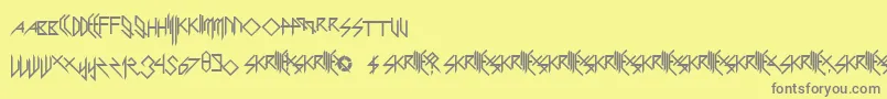 ScaryGlyphsAndNiceCharacters Font – Gray Fonts on Yellow Background