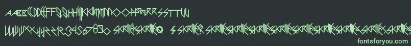 ScaryGlyphsAndNiceCharacters Font – Green Fonts on Black Background