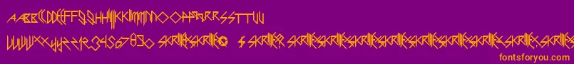 ScaryGlyphsAndNiceCharacters Font – Orange Fonts on Purple Background