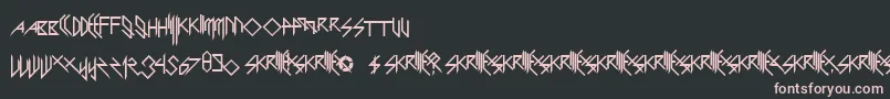 ScaryGlyphsAndNiceCharacters Font – Pink Fonts on Black Background