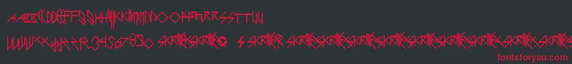 Police ScaryGlyphsAndNiceCharacters – polices rouges sur fond noir