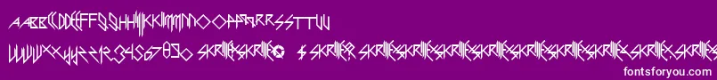 ScaryGlyphsAndNiceCharacters Font – White Fonts on Purple Background