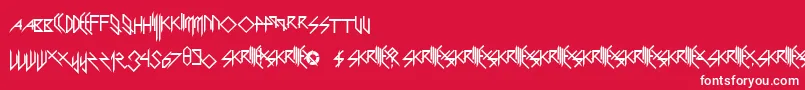 ScaryGlyphsAndNiceCharacters Font – White Fonts on Red Background