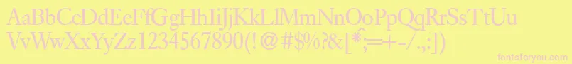 E720RomanRegular Font – Pink Fonts on Yellow Background