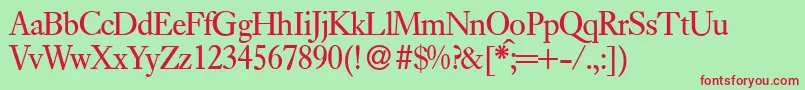 E720RomanRegular Font – Red Fonts on Green Background