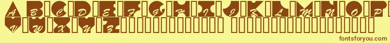 Fonte Kontrast – fontes marrons em um fundo amarelo