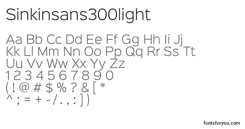 Czcionka Sinkinsans300light (104267) – alfabet, cyfry, specjalne znaki